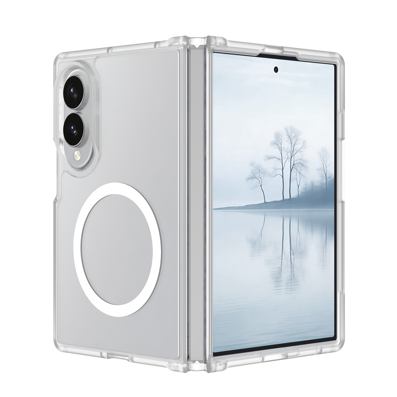 Skin-feeling magnetic attraction-frosted transparent