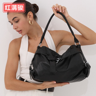 Retro capacious polyurethane design one-shoulder bag, shoulder bag, trend of season