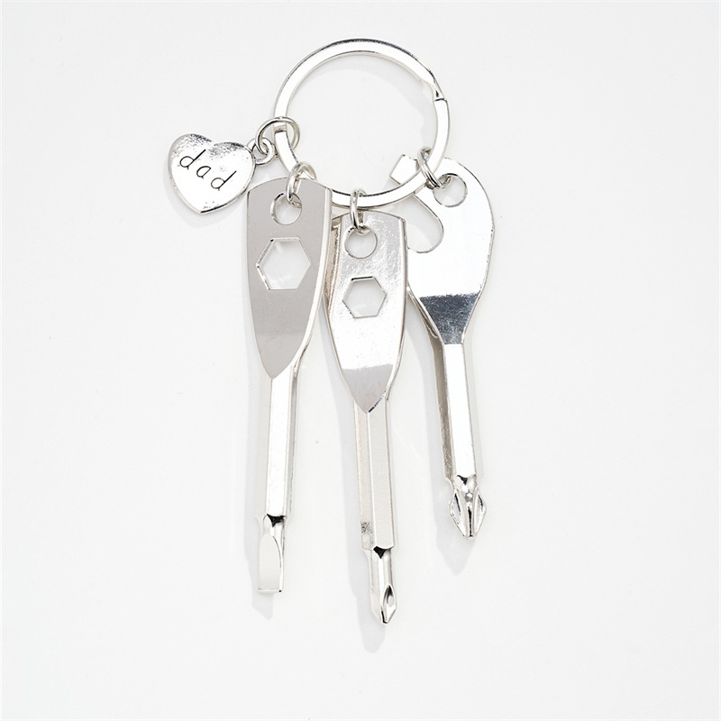 43g Weight Keychain Classification 1 Piece Quantity Daily Occasion Alloy Material Father'S Day Festival Bottle Opener, Screwdriver Pattern Men's Gender Simple Style Style Simple Style Bottle Opener Screwdriver Alloy Father'S Day Men's Keychain 7