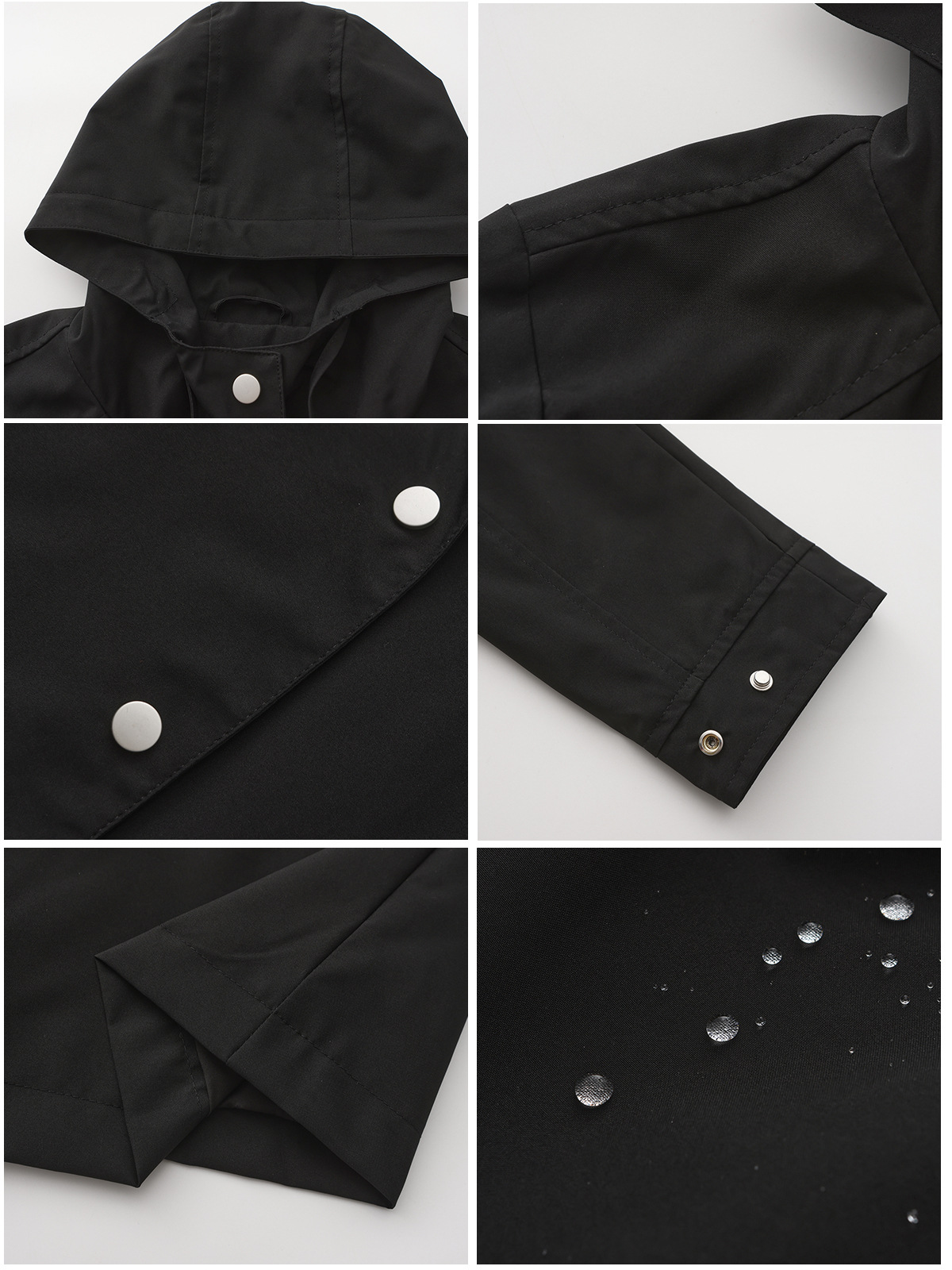 Women's Clothing Spring and Autumn Hooded Water Repellent Jacket with Belt Thin Casual Loose Windbreaker _voghion.com
