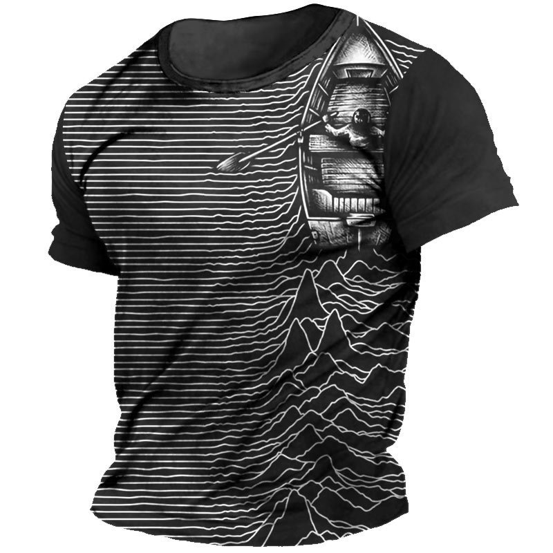 2023 nueva moda callejera impresión 3D camiseta transfronteriza verano casual suelta deportiva impresión 3D manga corta