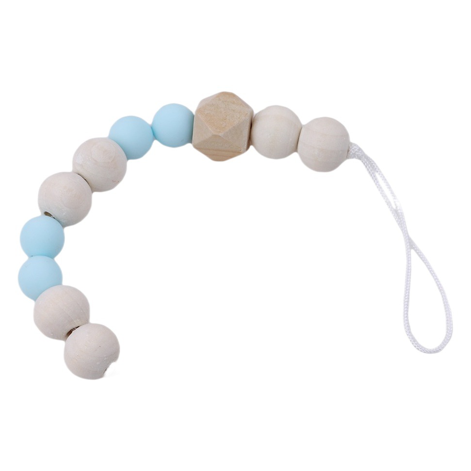 De madera bebé chupete clip chupete Cadena de juguete bebé chupete anti-caída de la cadena mordedura clip de haya anti-caída de la cadena