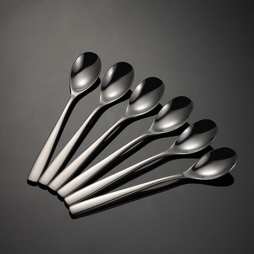Aion 304 stainless steel heavy Western tea spoon coffee stirring spoon 4mm thick square handle children's soup more Western tableware
