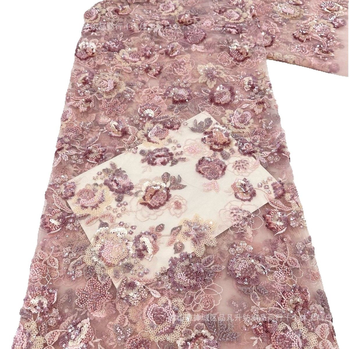 Industria pesada Gaoding perla bordada vestido de boda moda vestido de noche tela de dama comercio exterior transfronterizo tela al por mayor