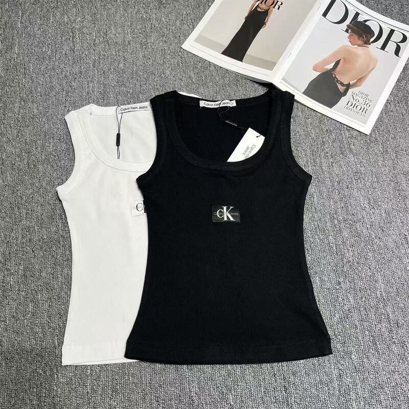 Trendy C Brand Jennie-Style Slim-Fit Hot Girl Outfit Short Patchwork Embroidered Letter Commuter Vest for Women Trendy C Brand Jennie-Style Slim-Fit Hot Girl Outfit Short Patchwork Embroidered Letter Commuter Vest for Women