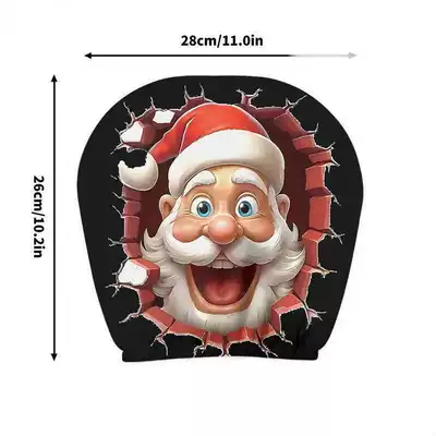 Universal seat cover – car headrest cover, TEMU can be - santa-claus-3-double-sided-printing-1-piece