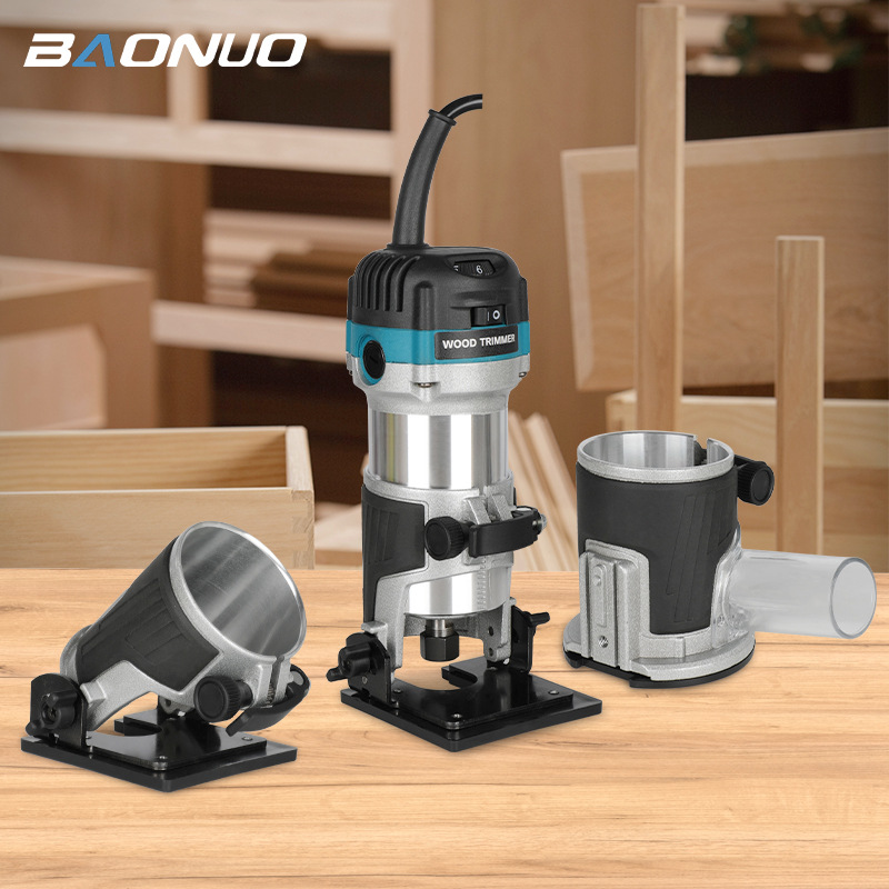 修边机底座木工修边机铝合金可视底座电木铣开槽吸尘罩底座保护罩