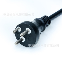 供应16A丹麦插头电源线 丹麦三极电源线插头