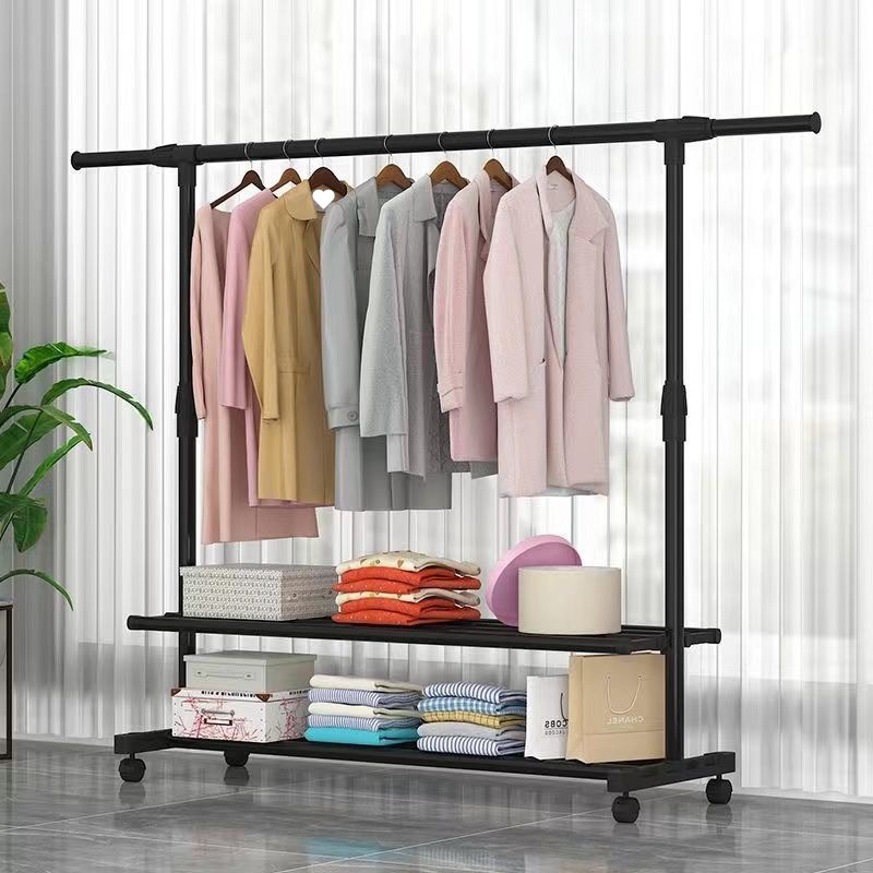 percha de secado de ropa doméstica suelo de secado vertical grosor de casa de alquiler ropa de dormitorio balcón barra de ropa fría simple telescópico