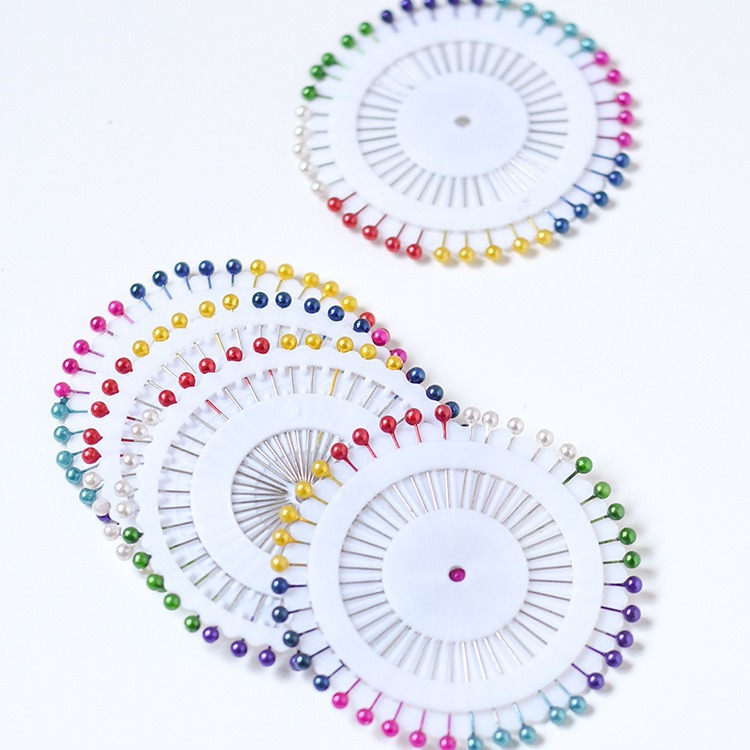 Exquisito pin redondo nuevo PIN de cuentas de posicionamiento aguja vinculante tela fija perla aguja DIY tienda de flores