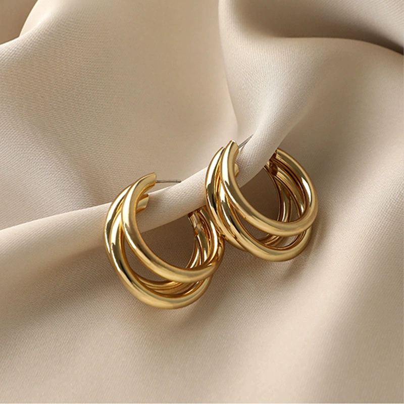 Earrings Silver 925 — Demi-season European Style, Simple Elegant Bright Design, Gold & Silver Options