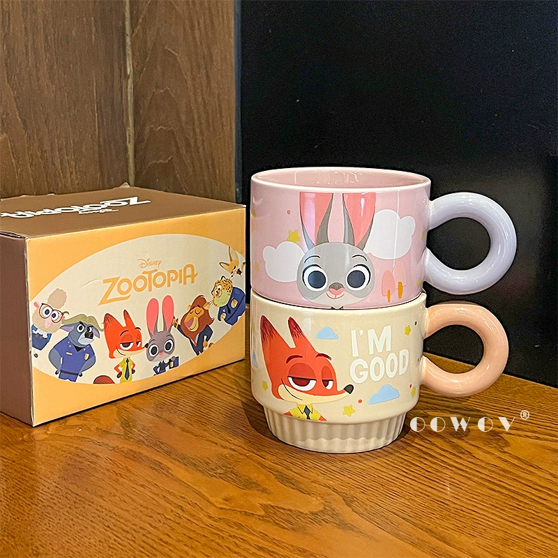 Кружка Zootopia 330 мл — керамическая кружка Nick и Judy, подарочный набор 2025