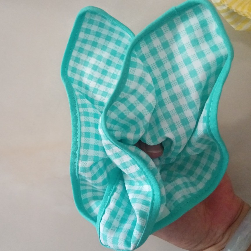 Elastico per capelli a quadri con foulard, accessorio elegante_voghion.com