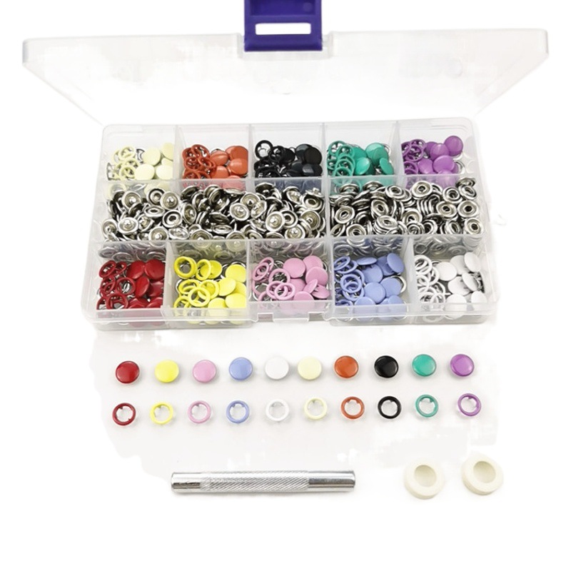 Botón de metal para niños hebilla oculta suministro transfronterizo de bebé Colorido hebilla de cinco garras hueco sólido botón a presión