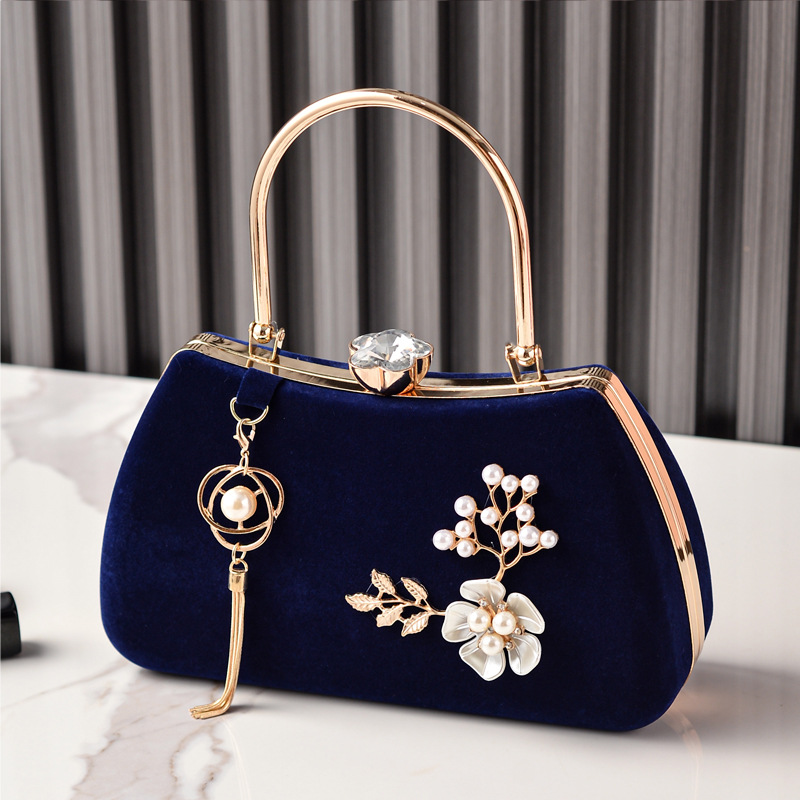 Nuevo retro flange de diamante de seda bolsa de cena bolsa de mano bolsa de cena bolsa de vestido chino bolsa de vestido cheongsam bolsa de tramo inclinada