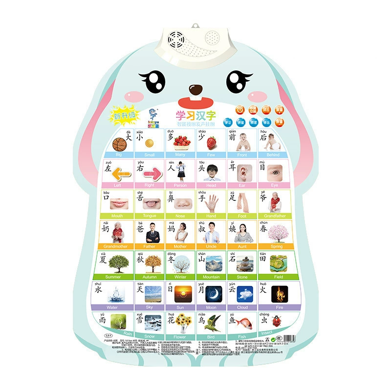 乐乐鱼 Rabbit, flip chart, cute toy, teaching brainteaser, with sound, early education