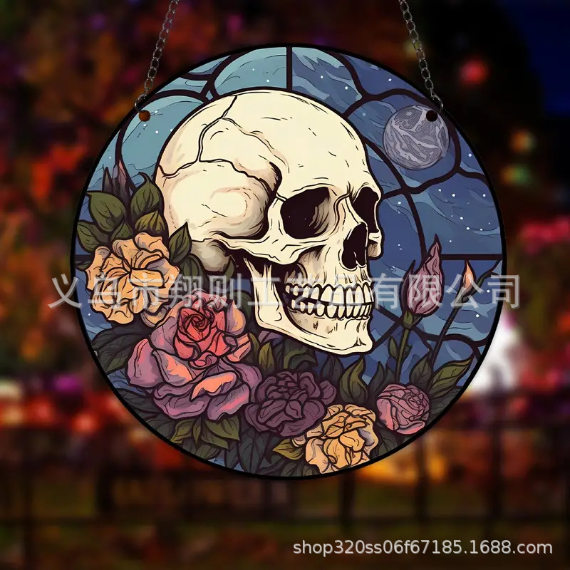 Transfronterizo serie de Halloween acrílico captador de sol artesanía decoración creativa colgante acrílico disco