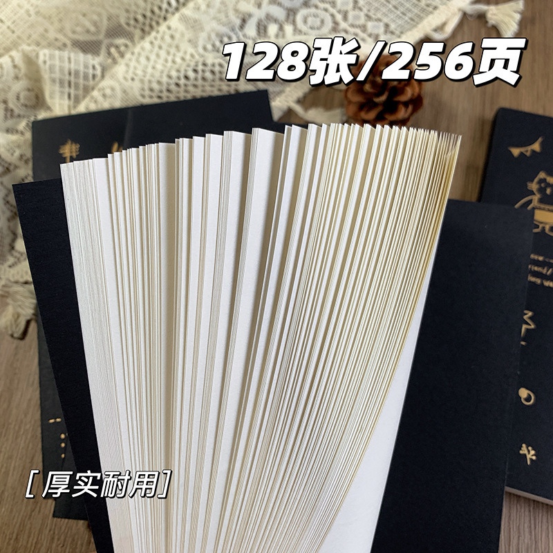 a5 厚みのあるブラックカードホットシルバー空白ノート b5 レトロ文学中学生と高校生大学生メモ帳卸売|undefined