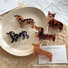 跨境可爱风小狗抓夹发夹2025新款少女心卡通腊肠狗牧羊犬饰品发卡