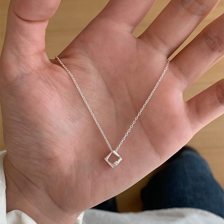 square geometric small design fashionable necklace
