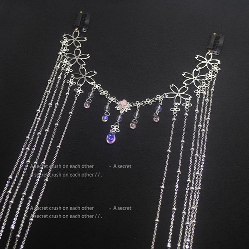 Head curtain hair accessory internet celebrity same style flower tassel eyebrow pendant retro fairy water drop hairpin denomination decorated Hanfu ancient style