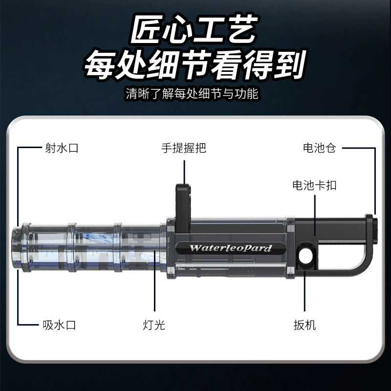 Electric capacious water gun, powerful automatic toy for boys, automatic shooting