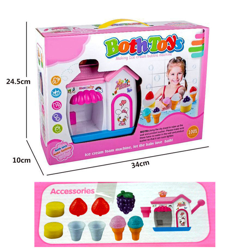 Cross-Border Children's Ice Cream Bubble Machine Bathroom Toy Baby Bath Bath Foam Making Machine Factory Goods
