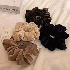 優しいベロアの大腸の髪輪のしわの布芸の百合の頭縄の高級感の髪飾りのカレー色の気質の新型の髪輪の女性