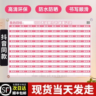 Weight loss record wall sticker inspirational self-discipline clock-in plan form 100-day exercise incentive artifact