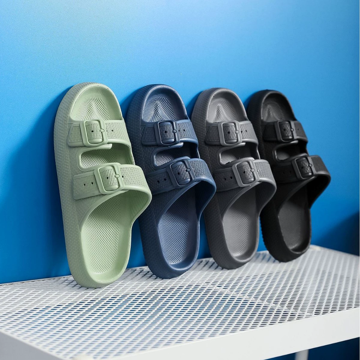 Популярные повседневные универсальные женские сандалии на шнуровке с текстурной толстой подошвой и противоскользящим покрытием для пляжа и улицы