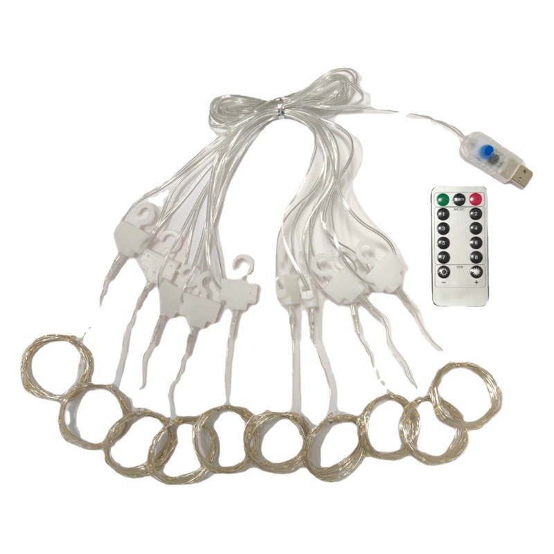 Амазонка в наличии 3*3 м крюк пульт дистанционного управления USB штекер спальня занавес декоративные светодиодные медные занавес свет