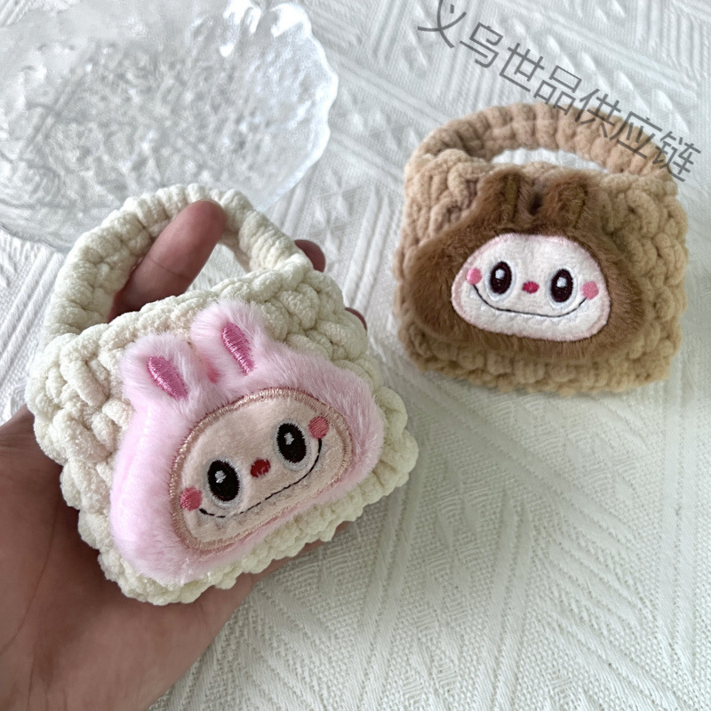 New Style Labubu Plush Coin Purse, Handmade Knitted Bluetooth Earphone Data Cable Storage Bag, Protective Cover Wholesale New Style Labubu Plush Coin Purse, Handmade Knitted Bluetooth Earphone Data Cable Storage Bag, Protective Cover Wholesale