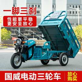 国威牌电动三轮车农用载重王成人拉货电瓶车家用摆摊快递车运货