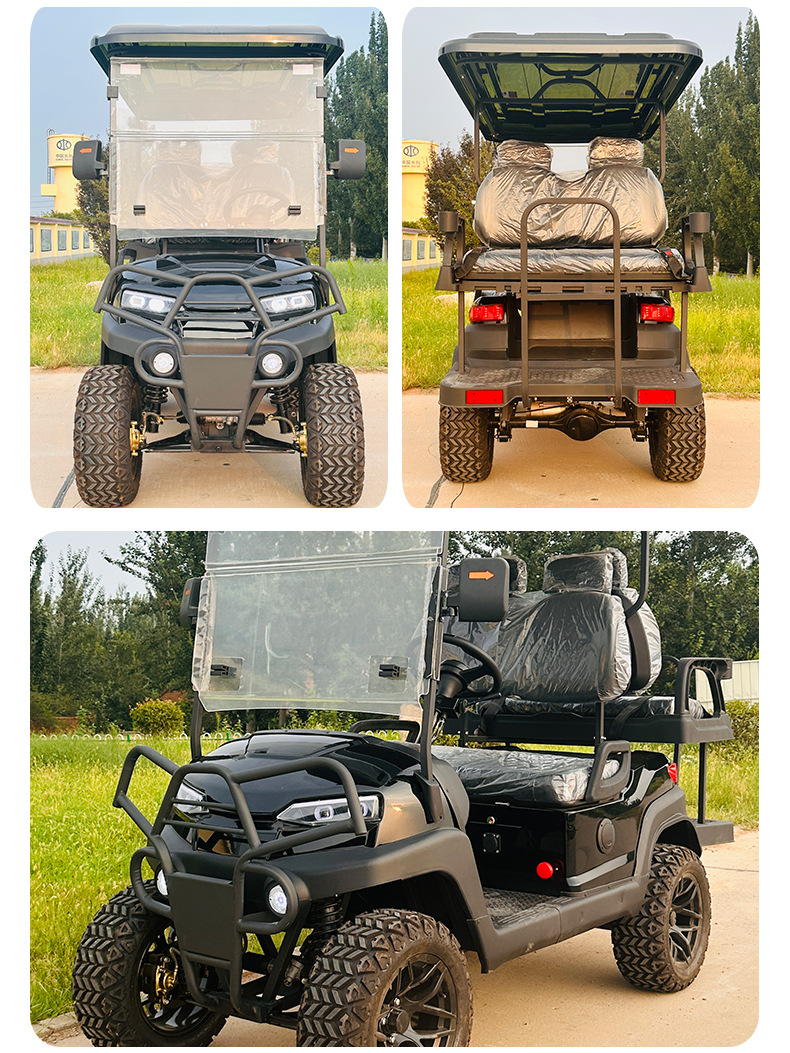 Electric Golf Cart Tourist Attraction Four-Wheel Sightseeing Car Factory Direct Sales Foreign Trade Export 4 Seats Cross-Border