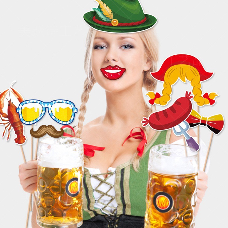 Suministro directo de fábrica de accesorios fotográficos de decoración de Oktoberfest accesorios fotográficos divertidos de Oktoberfest decoración de gafas de papel