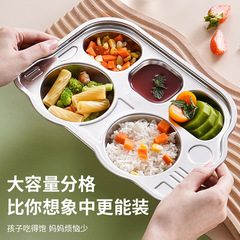 304不鏽鋼兒童餐盤卡通分格餐盤食堂幼兒園寶寶餐盤飯盤快餐盤