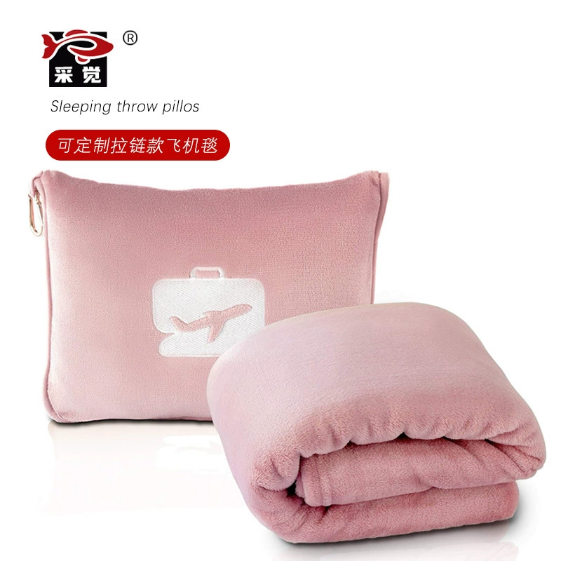 Подушка-плед двусторонняя подушка-плед для офиса, дивана, с крючком, портативное дорожное одеяло с возможностью нанесения логотипа