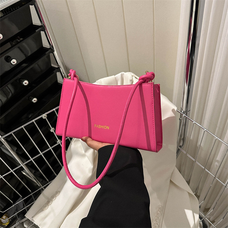 Personalized French Candy-Colored Underarm Women's Bag 2025 New Fashion Simple Shoulder Bag Stylish Handbag Baguette Bag