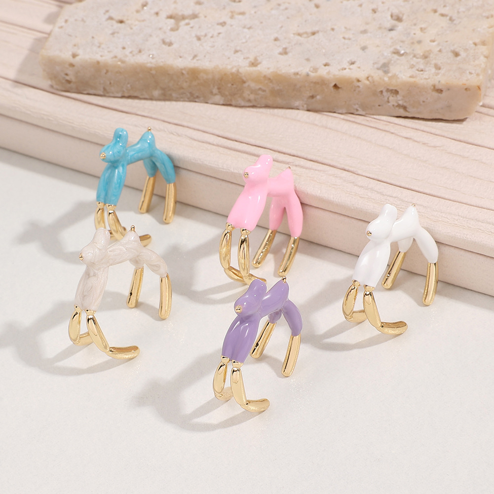 Hip-Hop Geometric Arylic Copper Open Ring Plating Copper Rings