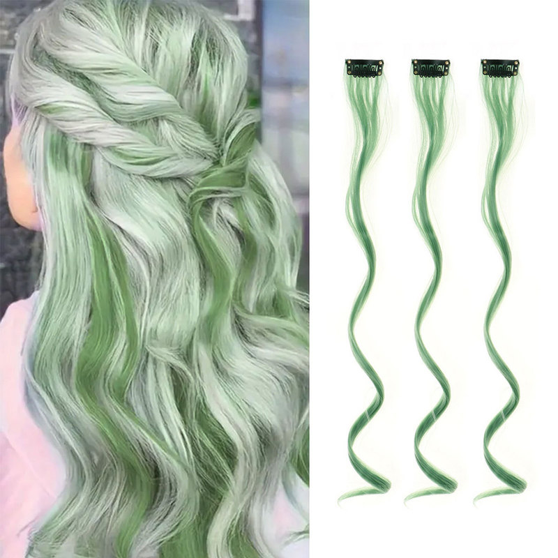 Wig piece color ear-hanging dyed mid-length straight hair high temperature silk invisible one-piece hair extension piece in stock wholesale wig for women