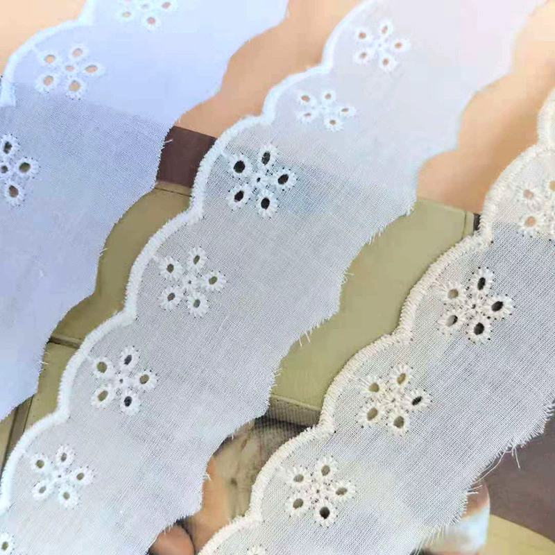 В наличии оптом хлопковое кружево с вышивкой многоцветный хлопок с большими пятью отверстиями 4 см ПЕРФОРИРОВАННОЕ полое кружево аксессуары для одежды своими руками