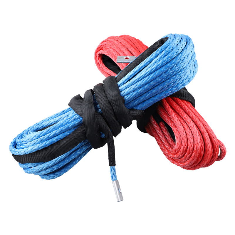 7700 pounds electric winch rope nylon high strength fiber rope 5/6/7mm x 15m car tow rope tow belt