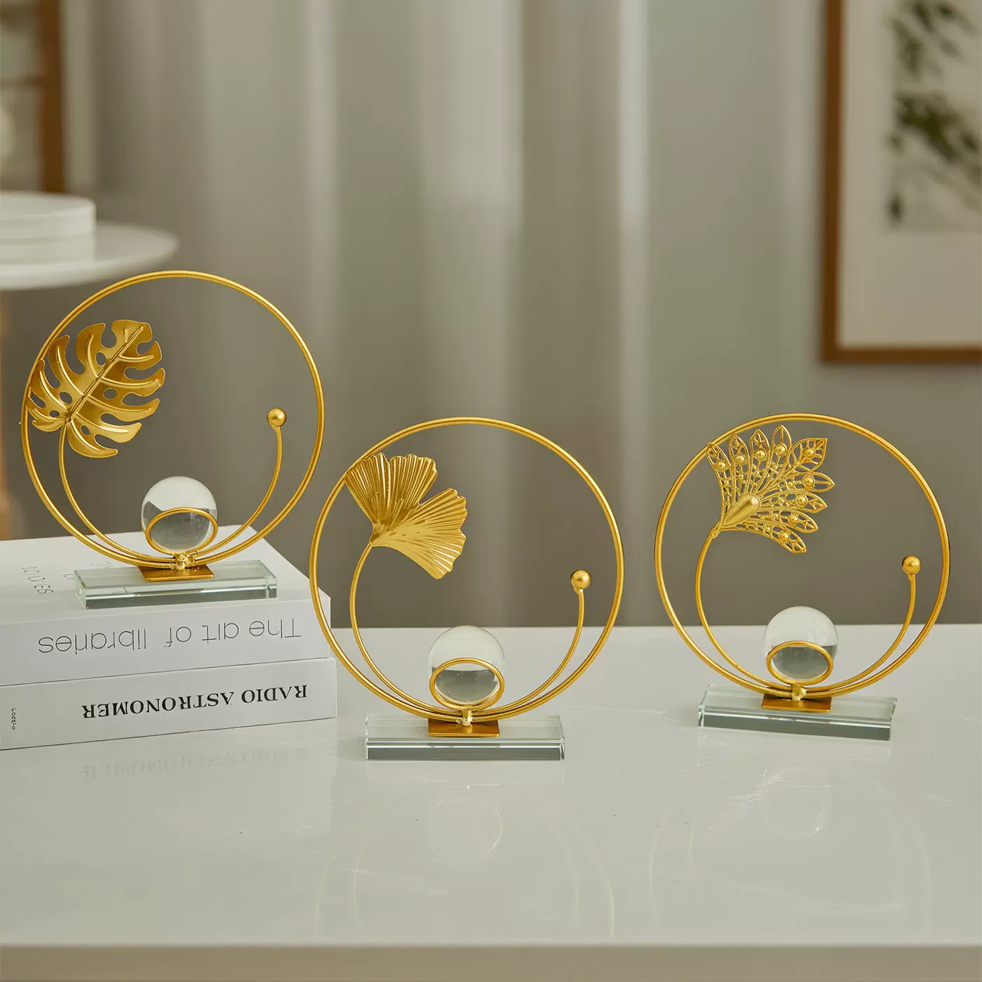 欧式创意水晶球艺术摆件轻奢酒柜玄关电视柜办公室客厅家居装饰品