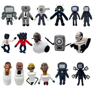 �羳��Ʒ skibidi toilet man plush �RͰ�˱O����ë�q������ż