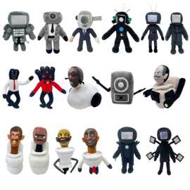 跨境新品 skibidi toilet man plush 马桶人监控人毛绒公仔玩偶