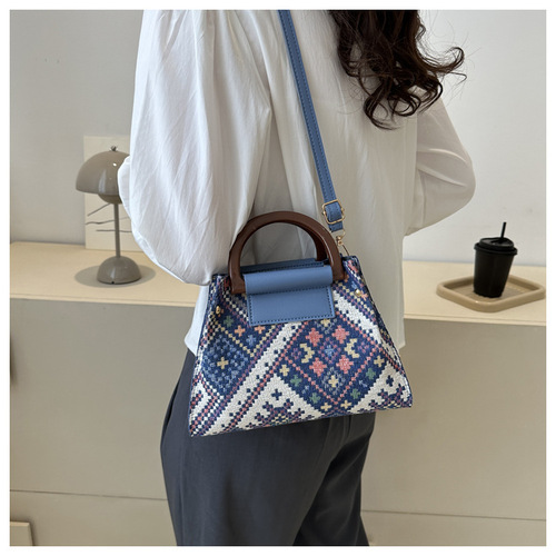 Ethnic Style Mother Bag Hand-held Small Square Bag  New Popular Single Shoulder Crossbody Bag Vacation Style Versatile Women's Bag