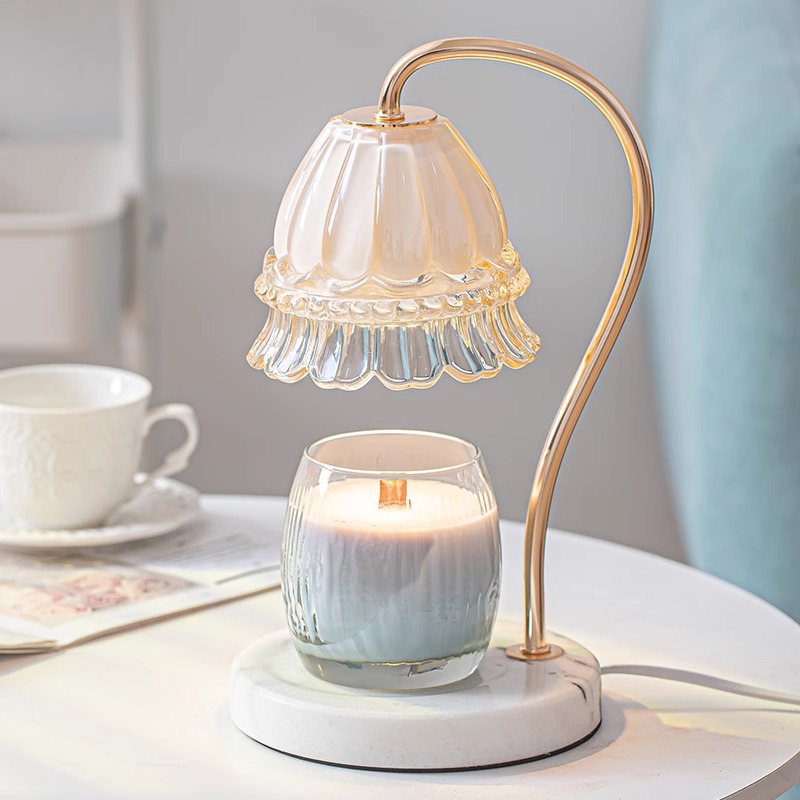 Luz de cera de aromaterapia GUXEA, lámpara de noche americana moderna francesa, regalo de cumpleaños, lámpara de mesa de fragancia sin fuego