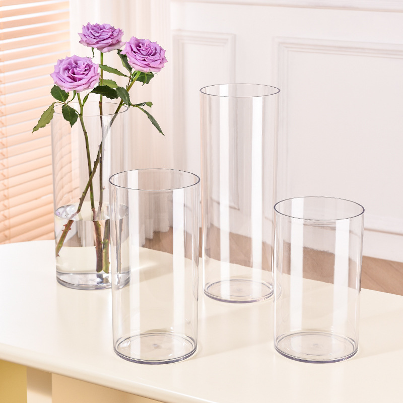 高透明模造ガラスプラスチック花瓶食品級プラスチック花瓶高級植物水培器アクリル花瓶|undefined