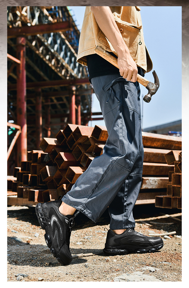 Men Special Work Shoes Men's Anti-Smash Anti-Puncture Steel Toe Lightweight Non-Slip Wear-Resistant Safety Work For Construction Site Fl Yknit_vogvips.com