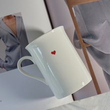 红色小爱心奶杯骨瓷马克杯情侣杯高颜值小清新马克杯陶瓷水杯家用